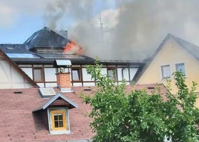 Požár hotelu Zlatá Lípa v Děčíně