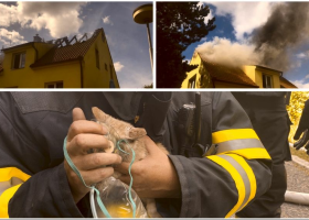 Z hořícího domu hasiči zachránili kočku, potřebovala kyslíkovou terapii