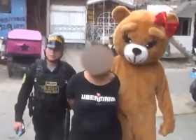 Převlečený za medvěda zadržel peruánský policista obchodníky s drogami